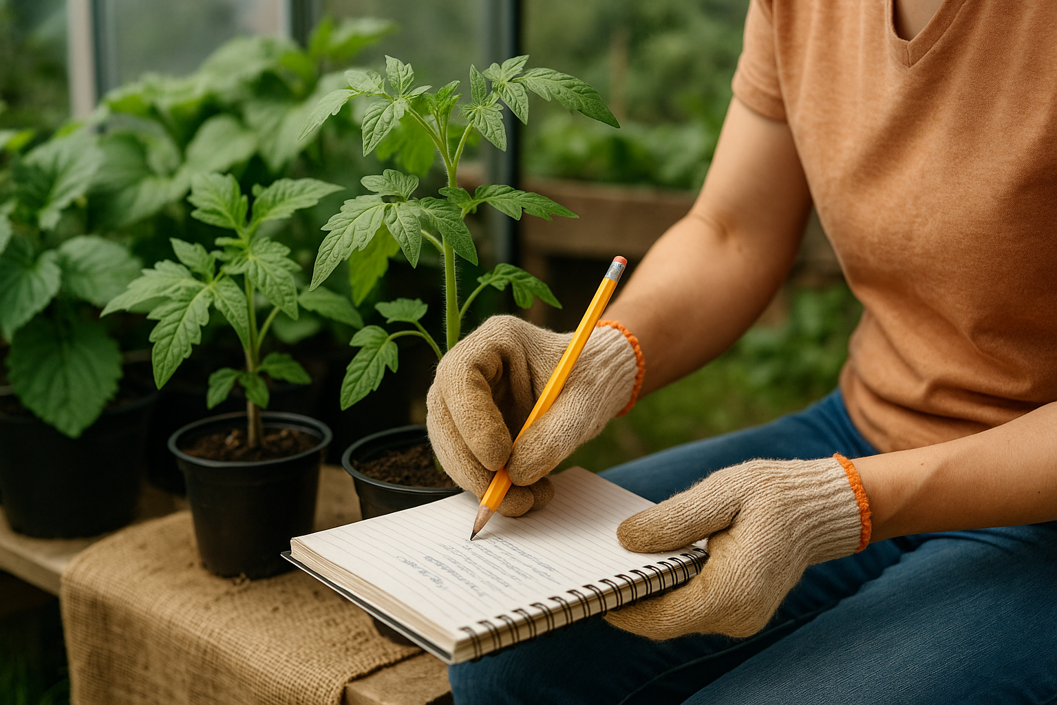 AI Generated image of a learner taking notes during a horticulture and life science workshop at Enniscorthy Community Allotments